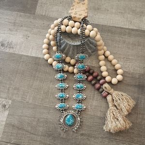 Cheeky's Squash Blossom Necklace Turquoise